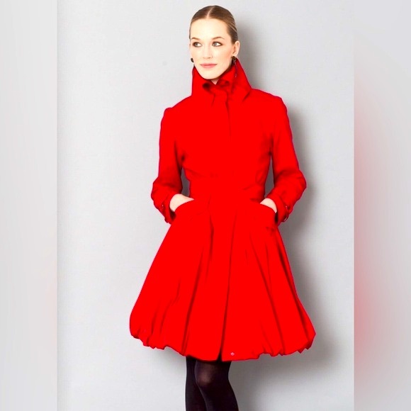 NWT Samuel Dong trench coat bubble dress iridescent XL women - Picture 10 of 12